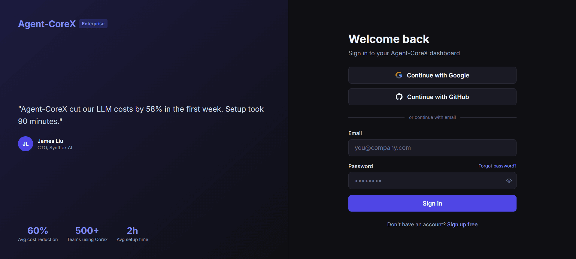 Create API Key button in dashboard